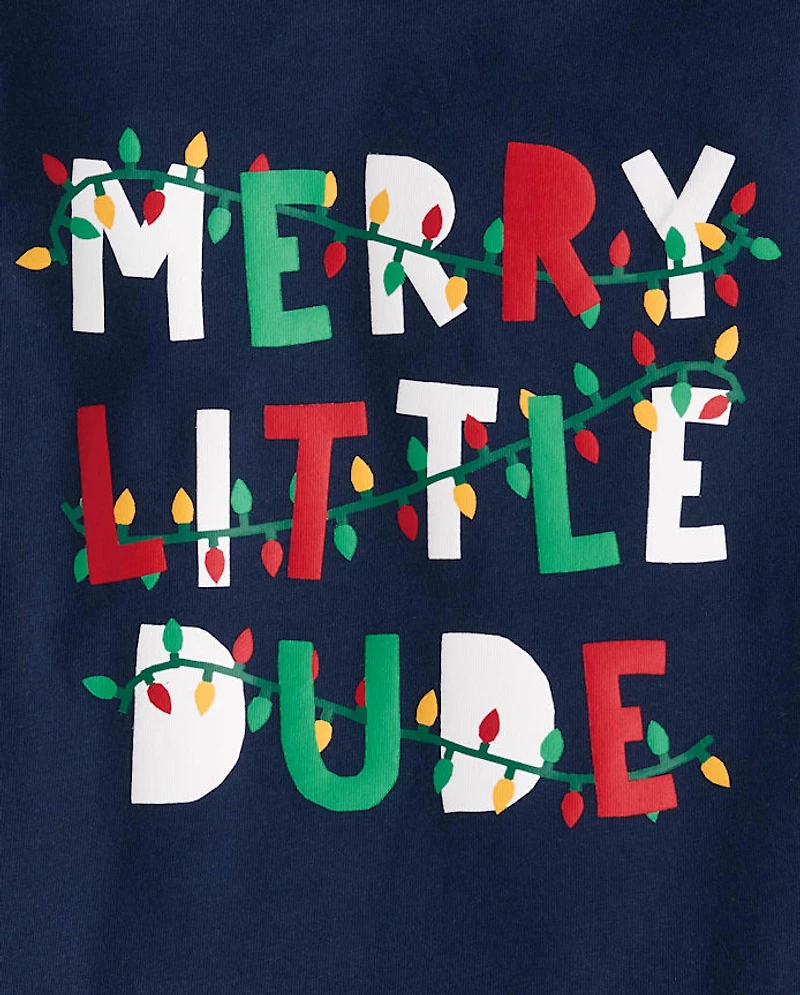 Baby And Toddler Boys Merry Little Dude Graphic Tee