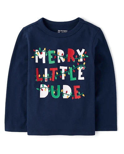 Baby And Toddler Boys Merry Little Dude Graphic Tee