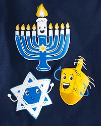 Baby And Toddler Boys Hanukkah Icons Graphic Tee