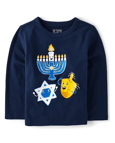Baby And Toddler Boys Hanukkah Icons Graphic Tee