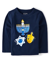 Baby And Toddler Boys Hanukkah Icons Graphic Tee