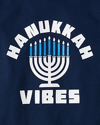 Baby And Toddler Boys Glow Hanukkah Vibes Graphic Tee