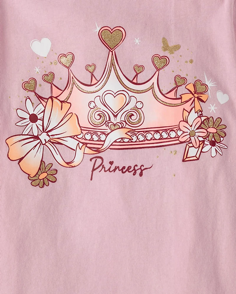 Girls Princess Crown Graphic Tee