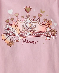 Girls Princess Crown Graphic Tee