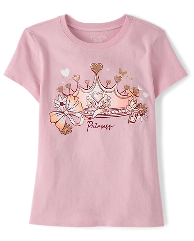 Girls Princess Crown Graphic Tee