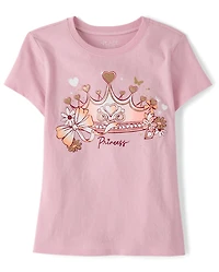 Girls Princess Crown Graphic Tee