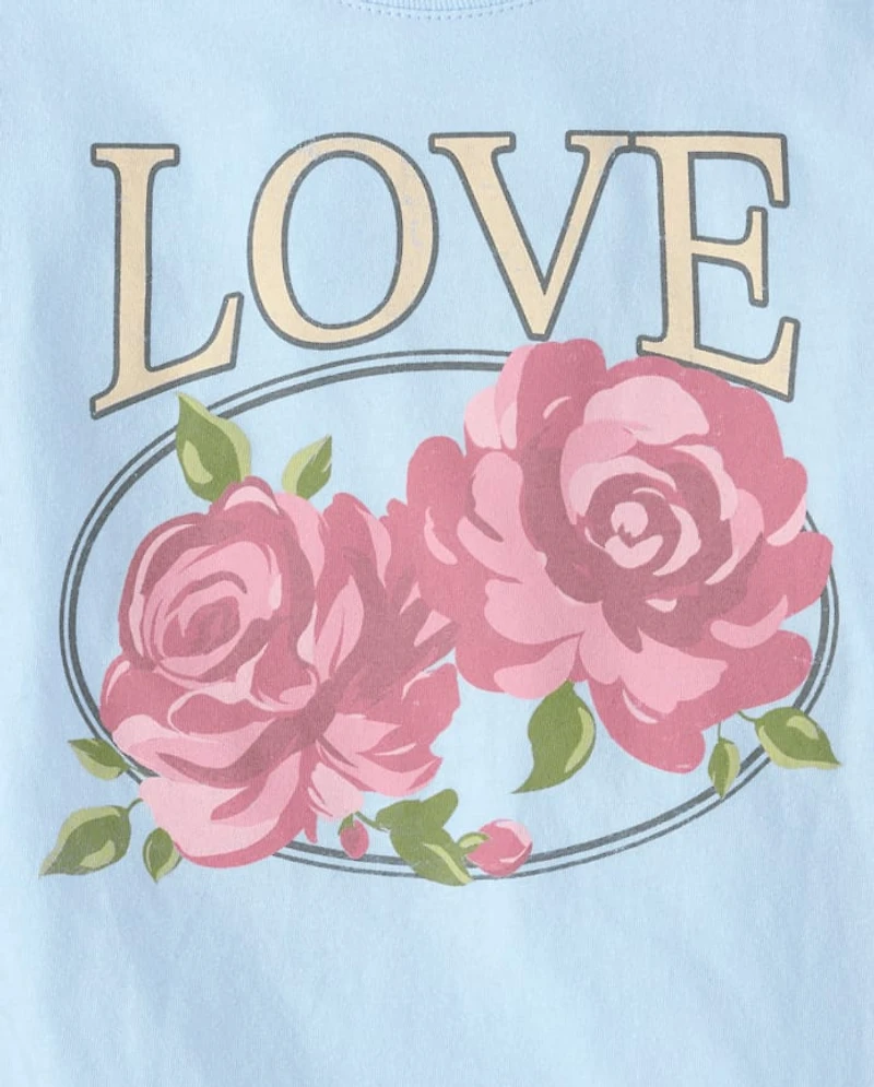Girls Love Rose Graphic Tee