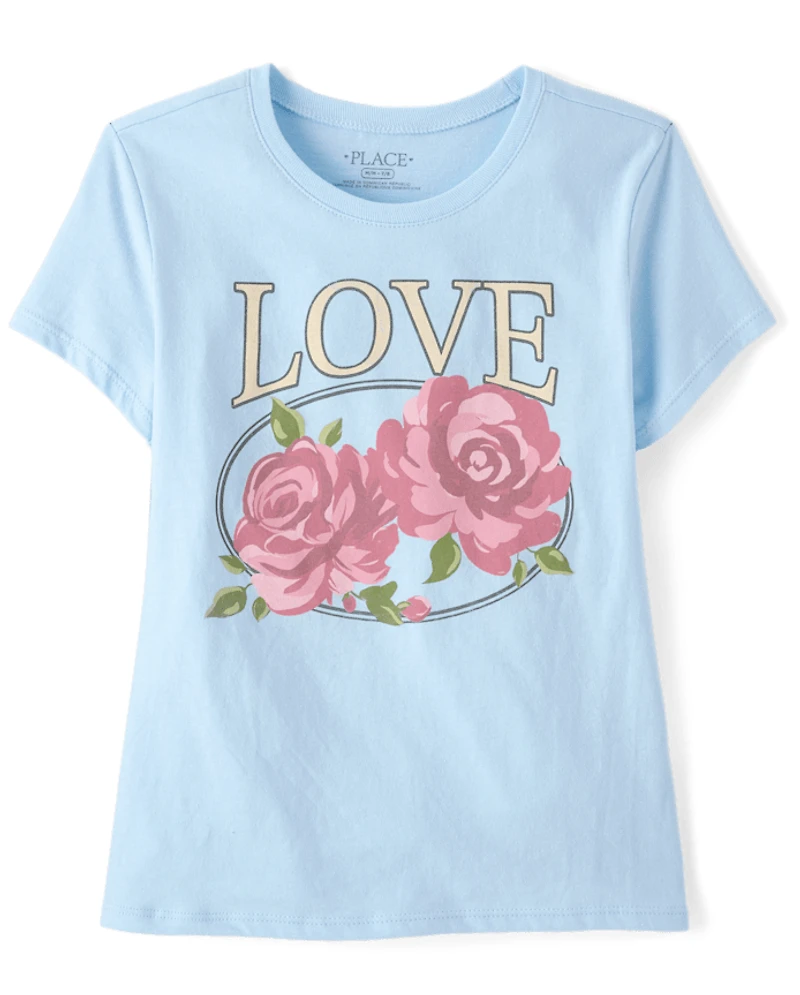 Girls Love Rose Graphic Tee