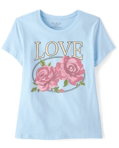 Girls Love Rose Graphic Tee