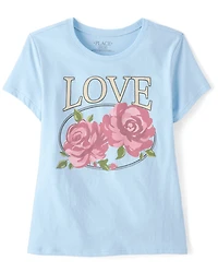 Girls Love Rose Graphic Tee