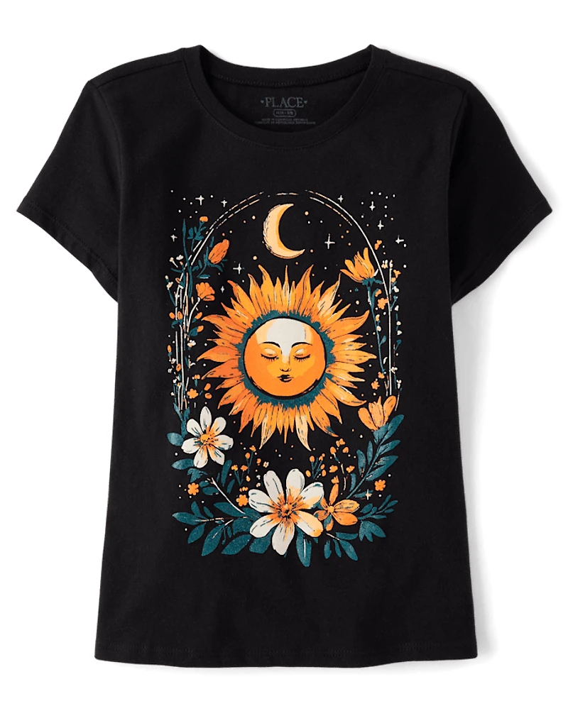 Girls Sun And Moon Graphic Tee