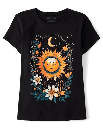 Girls Sun And Moon Graphic Tee