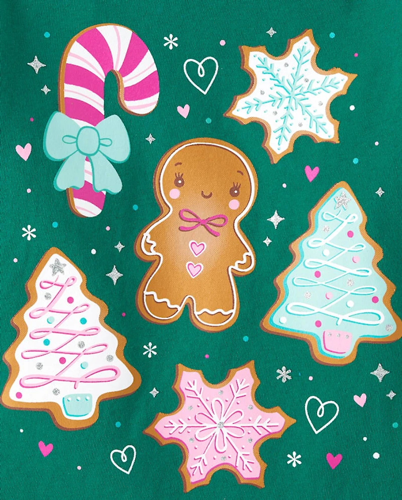 Baby And Toddler Girls Christmas Cookies Graphic Tee