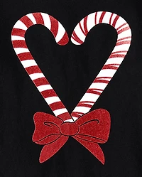 Baby And Toddler Girls Christmas Candy Canes Graphic Tee