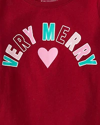 Baby And Toddler Girls Very Merry Christmas Graphic Tee