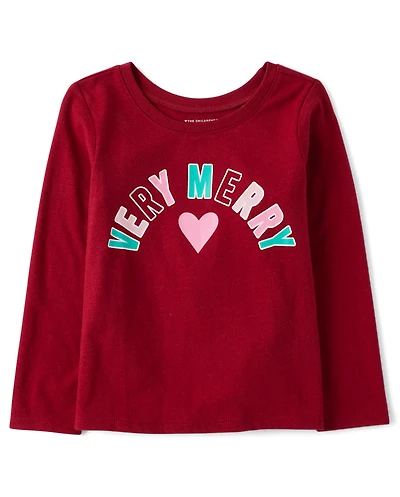 Baby And Toddler Girls Very Merry Christmas Graphic Tee
