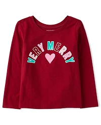 Baby And Toddler Girls Very Merry Christmas Graphic Tee