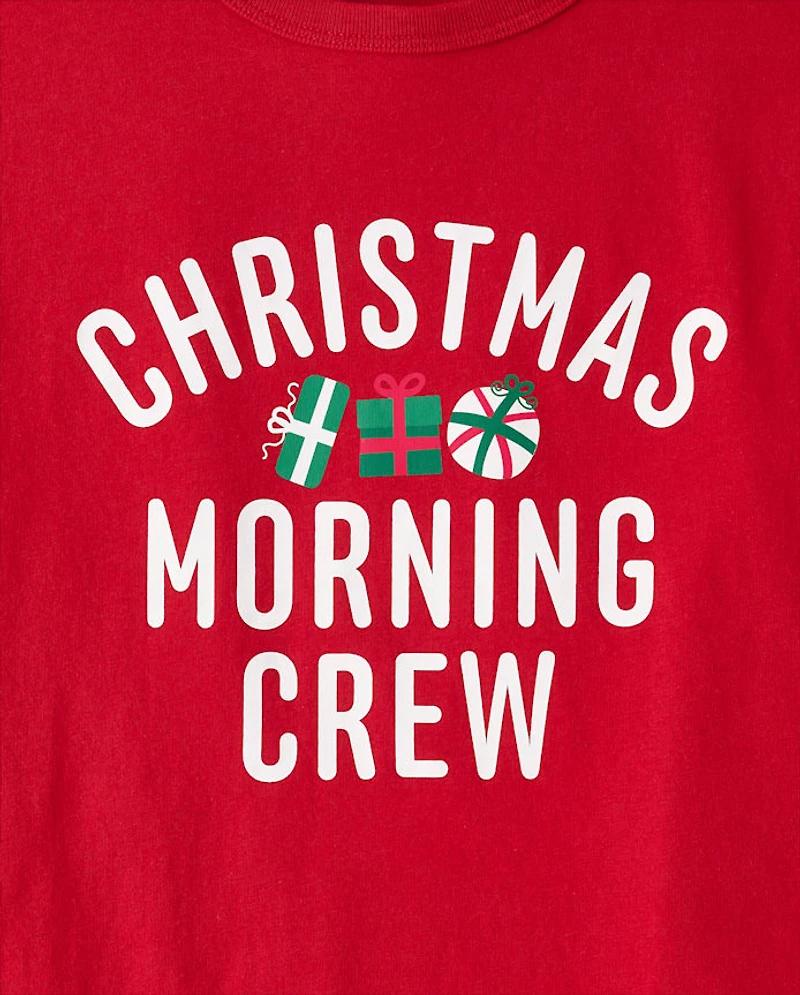Adult Matching Family Christmas Morning Crew Graphic Tee