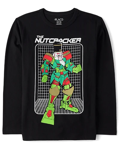 Boys Christmas Robot Nutcracker Graphic Tee