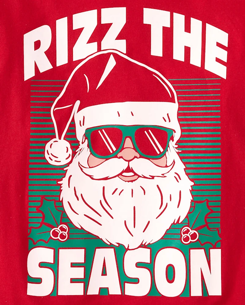Boys Christmas Rizz The Season Graphic Tee