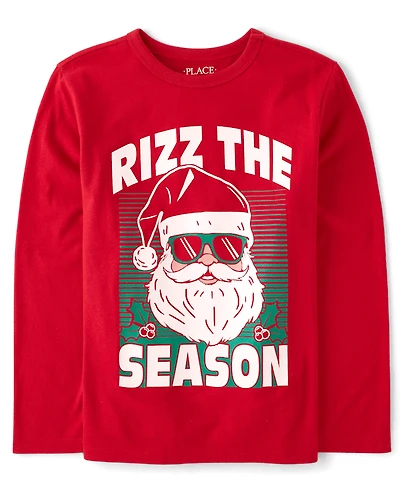 Boys Christmas Rizz The Season Graphic Tee