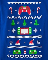 T-shirt graphique de Noël pour garçon avec manette jeu