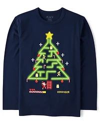 Boys Christmas Gaming Tree Graphic Tee