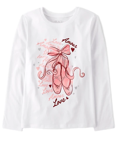 Girls Ballet Shoes Graphic Tee