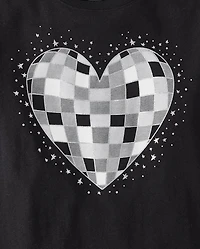 Girls Disco Heart Graphic Tee