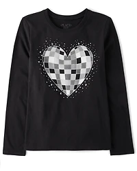 Girls Disco Heart Graphic Tee