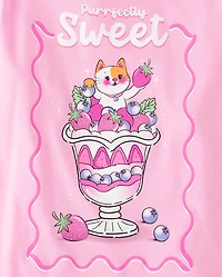 T-shirt graphique Sweet Cat pour filles