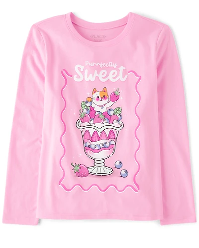 T-shirt graphique Sweet Cat pour filles
