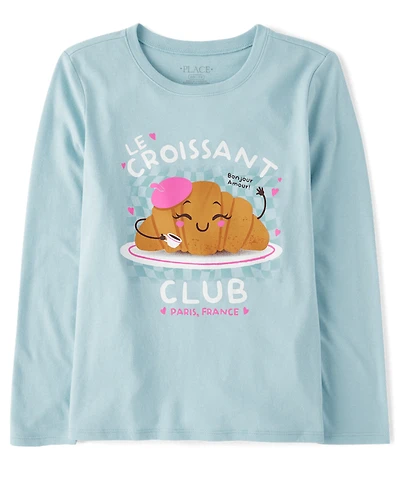 Girls Croissant Club Graphic Tee