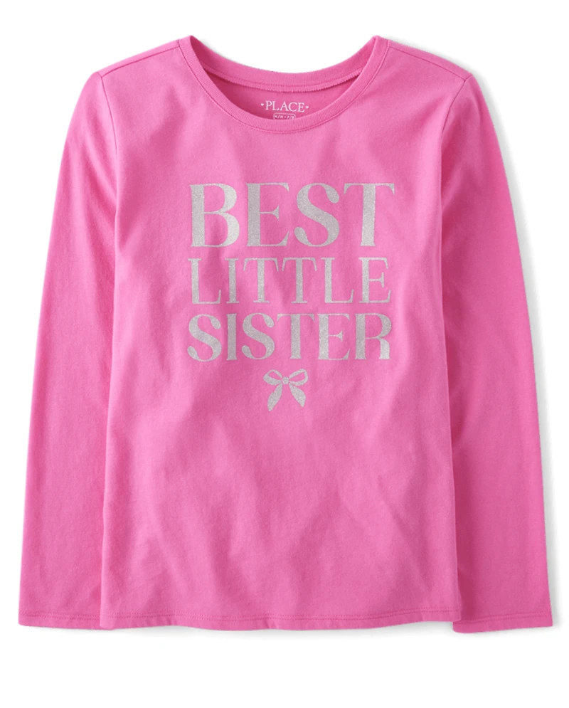 Girls Best Little Sister Graphic Tee