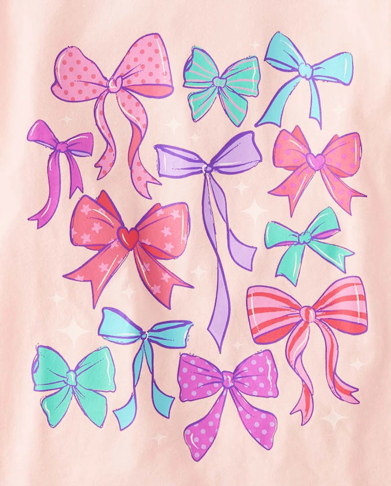 T-shirt graphique à nœuds pour filles