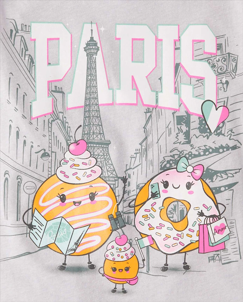 Girls Donuts Paris Graphic Tee