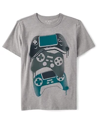 T-shirt graphique pour garçons avec manettes de jeu