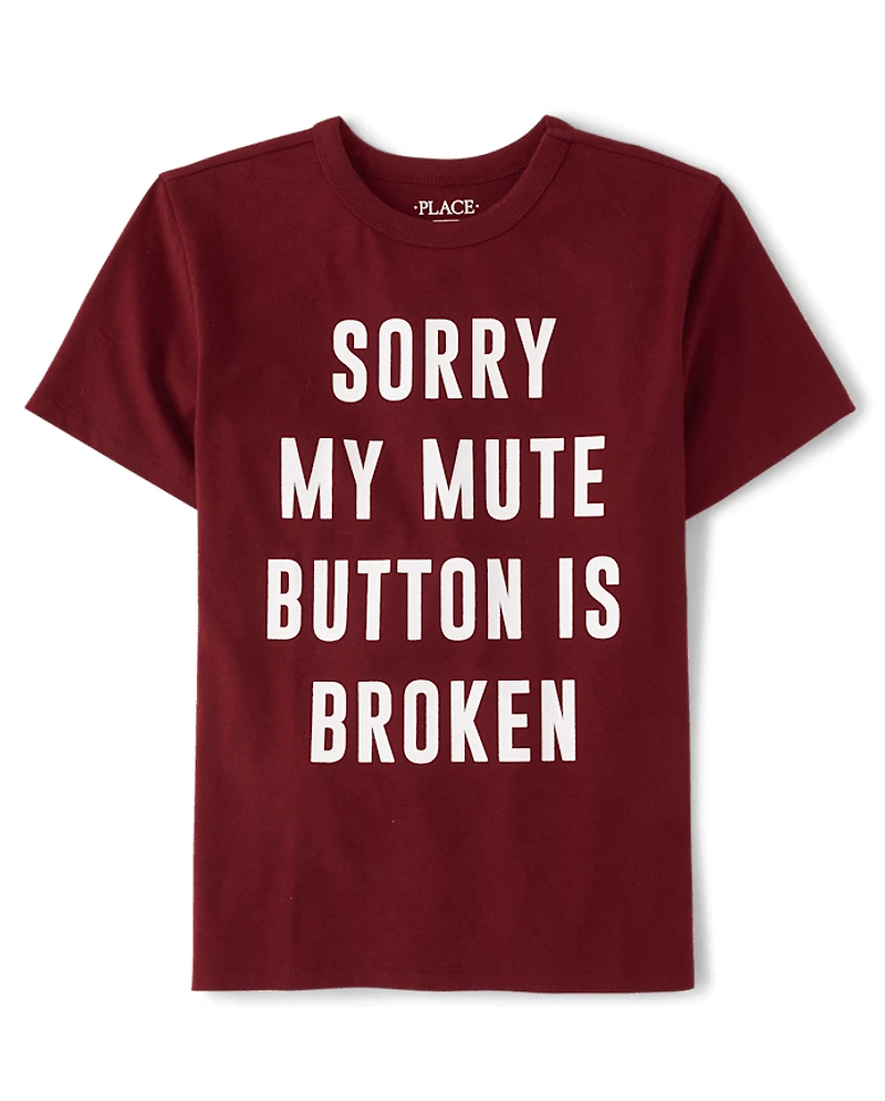 Boys Mute Button Graphic Tee