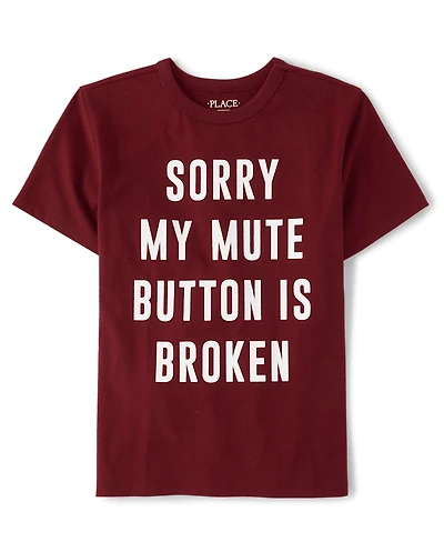 Boys Mute Button Graphic Tee