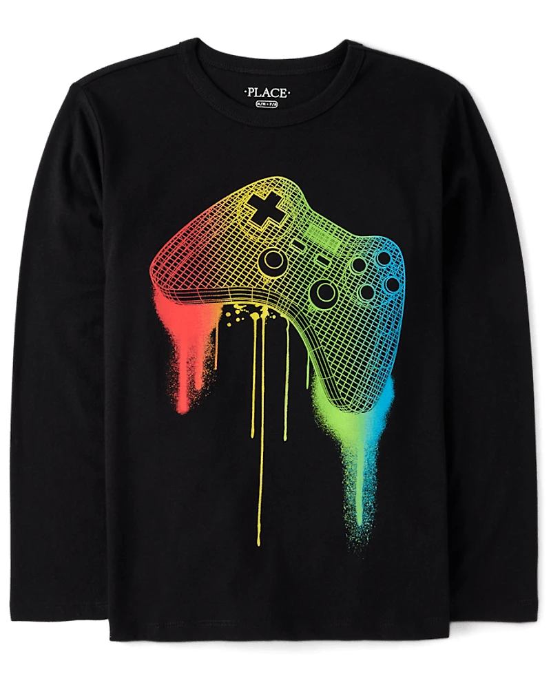 Boys Multicolor Game Controller Graphic Tee