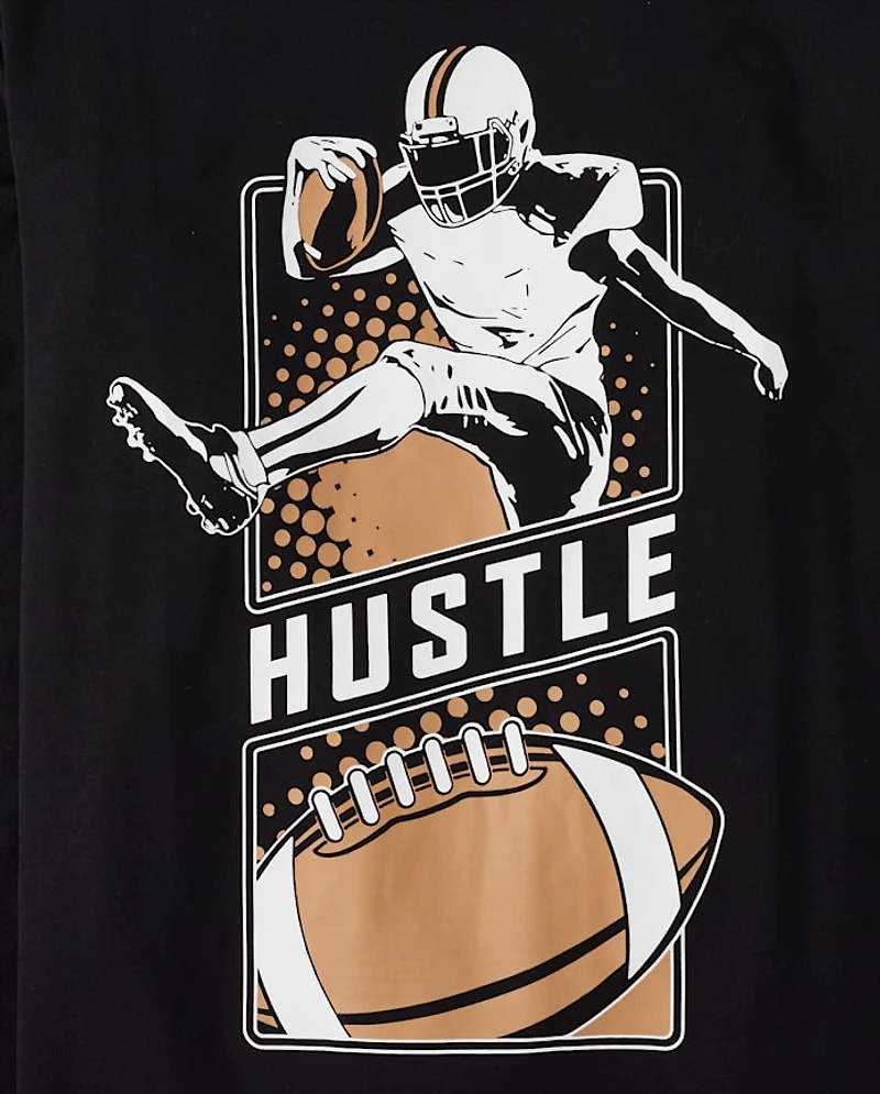 Boys Football Hustle Graphic Tee