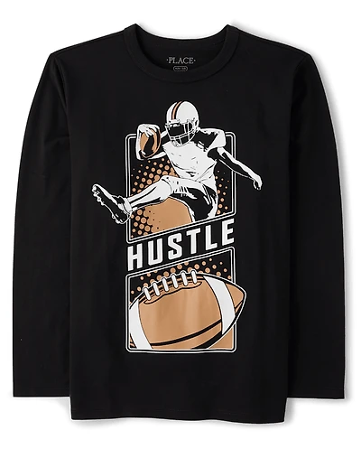 Boys Football Hustle Graphic Tee