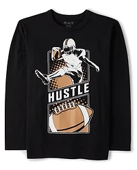 Boys Football Hustle Graphic Tee