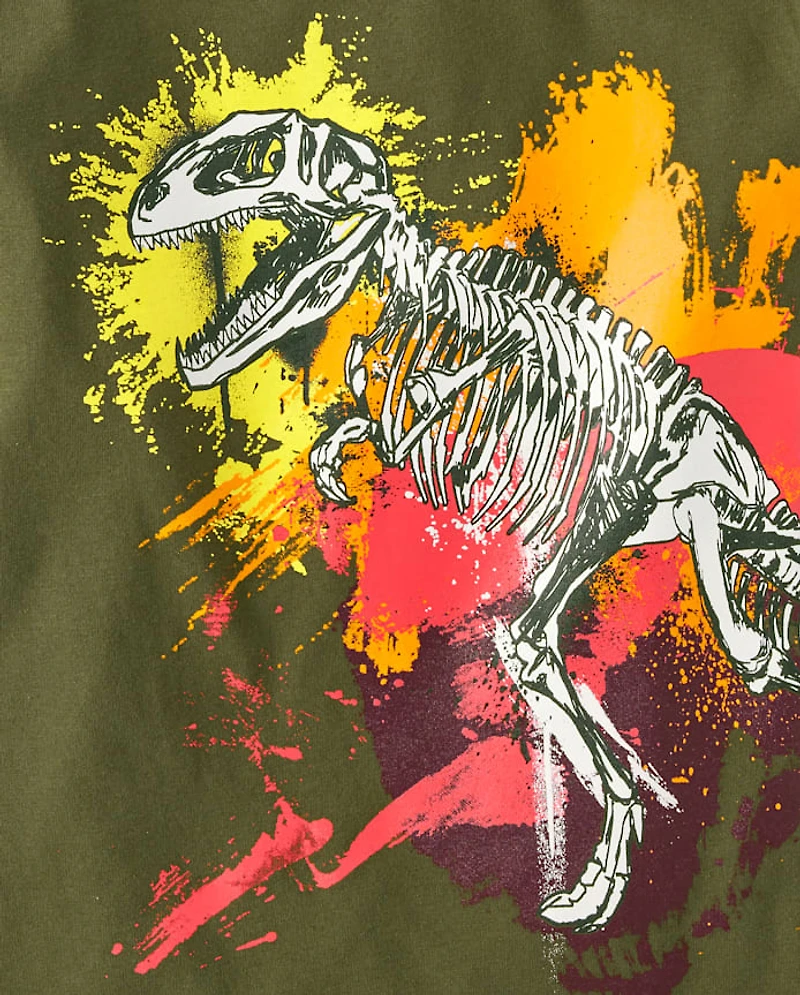 Boys Dino Splatter Graphic Tee