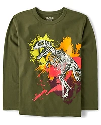 T-shirt graphique à éclaboussures de dinosaures pour garçon