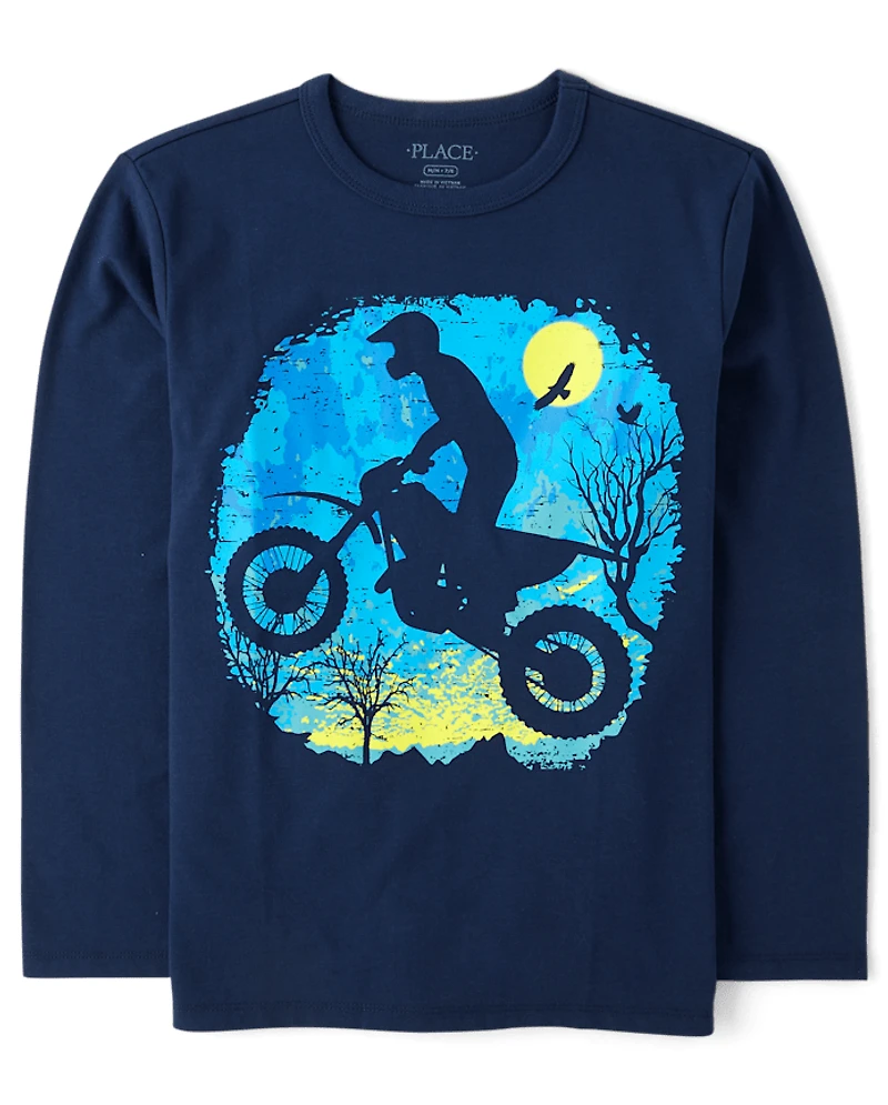 T-shirt graphique motard pour garçon