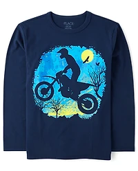 T-shirt graphique motard pour garçon