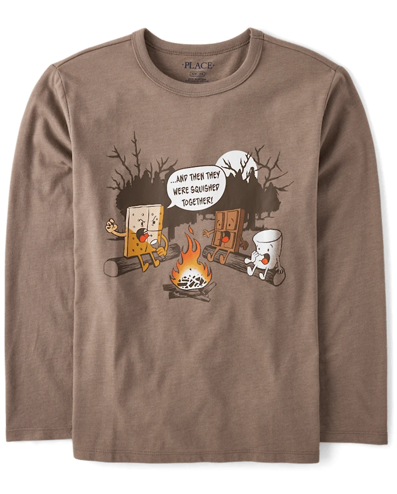 Boys Camping Smores Graphic Tee