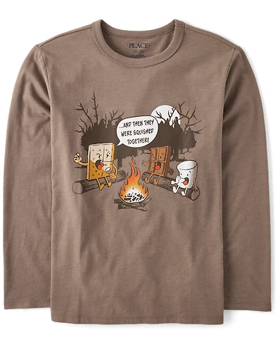 T-shirt graphique Camping Smores pour garçon