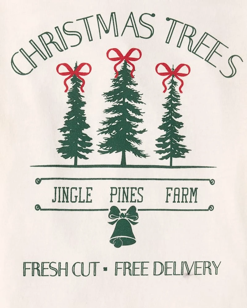 T-shirt graphique sapins de Noël pour filles